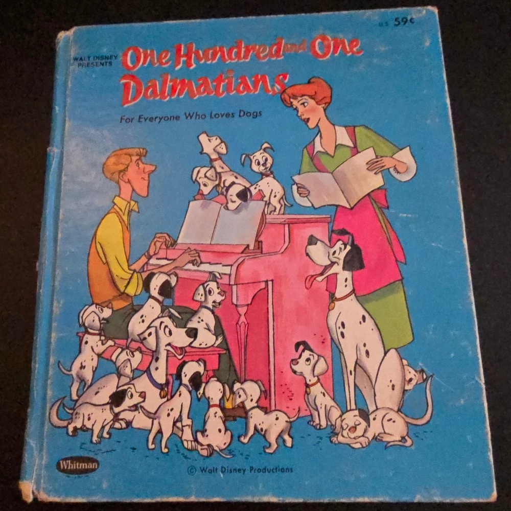 Vintage 1960 Whitman One Hundred and One Dalmatians Book Blue Disney Tell-A-Tale
